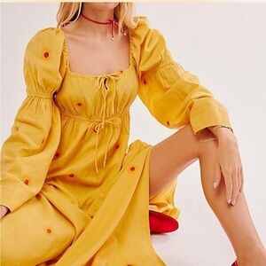 Yellow Floral Women's Dress
